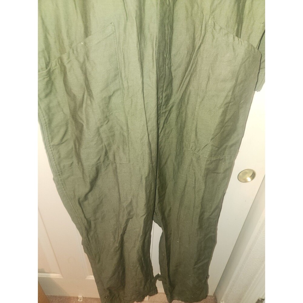 VINTAGE US Military Coveralls-Green Cotton Sateen - Vanderbilt Shirt Co. Size L - Picture 4 of 7